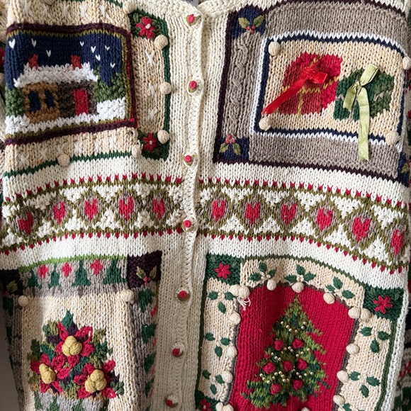 Vintage Heirloom Collectibles Embellished Christmas Sweater - M - 1999 - Picture 3 of 7